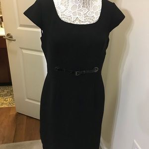 Black Dress with Belt Detail in Front
